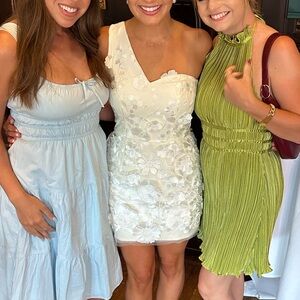 White floral Dress The Population one shoulder mini dress